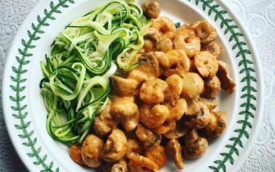 Mushroom and Prawn Stroganoff