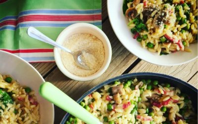 Pea, Pancetta and Mushroom Orzotto